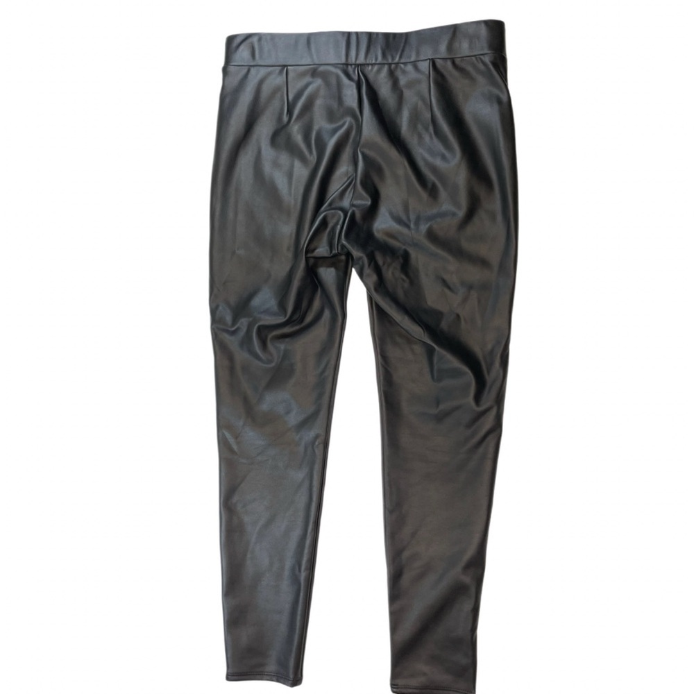 LOFT Women's Black Faux Leather Pull-On Leggings Skinny Pants Size M